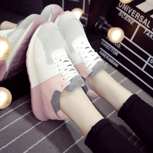 栢佳斯2015秋季潮女韩版运动鞋休闲鞋厚底平跟单鞋女磨砂系带女鞋