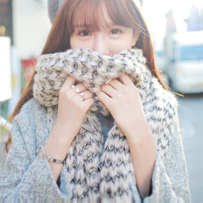 韩版毛线混色男女秋冬季韩国加厚披肩超长保暖针织围脖特价的围巾
