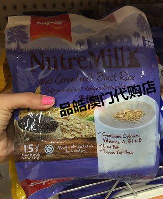 澳门正品代购 马来西亚 Super/超级 黑糙米4合1即冲麦片 600g