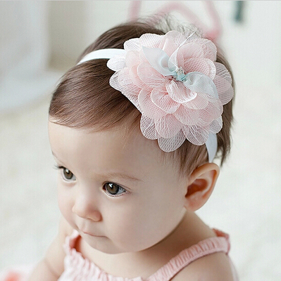 2015新款韩国版宝宝发带 婴幼儿童小五星纱花头带 蕾丝发带头饰