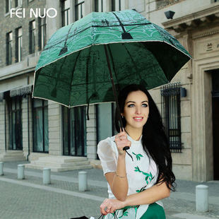 菲诺雨伞女晴雨伞创意折叠韩国太阳伞超强黑胶防晒防紫外线遮阳伞