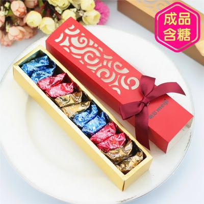 成品喜糖 婚礼明治Meiji雪吻巧克力12粒中式镂空结婚庆喜糖盒含糖