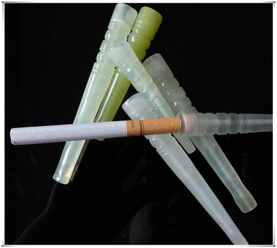 天然岫玉玉石烟嘴 烟具可清洗 长杆烟袋厂家批发