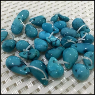 高瓷高蓝 原矿 纯天然无优化 绿松石 配对卡子 佛珠计数器  配饰