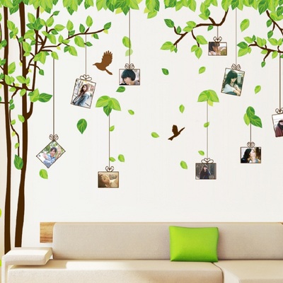 大型墙壁贴纸 客厅沙发电视背景卧室床头装饰相框照片墙贴 记忆树