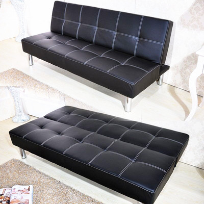 简易日式两用沙发1.9*0.96米PU布艺折叠小户型实木单人懒人沙发床