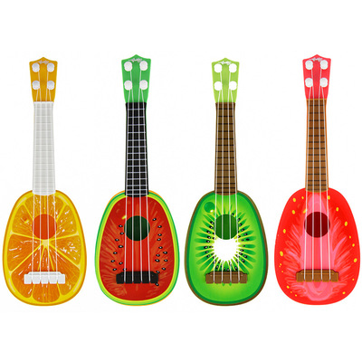 儿童吉他女孩玩具可弹奏乐器胶丝弦4款水果吉他仿真迷你尤克里里