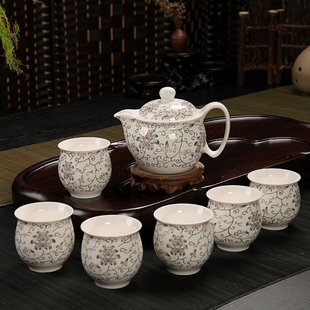 特价促销茶具套装整套茶具 陶瓷功夫茶具套装 双层隔热杯