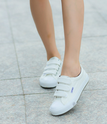 温州童鞋批发2016新款韩版儿童帆布鞋纯色小白鞋球鞋单鞋运动会鞋
