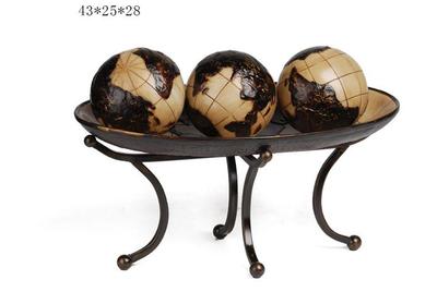 路克马丁欧式简欧美式家居饰品树脂地球仪三球地球盘创意装饰摆件