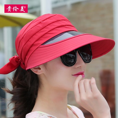 帽子 女士夏天防紫外线太阳帽 韩版可折叠遮阳帽 防晒大沿沙滩帽