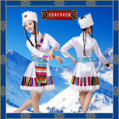 2016新款藏族演出服女西藏民族舞蹈服装成人少数民族蒙古族表演服