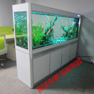 生态鱼缸水族箱 1.2米 1.5米 超白玻璃 底部过滤 电脑屏 定做包邮