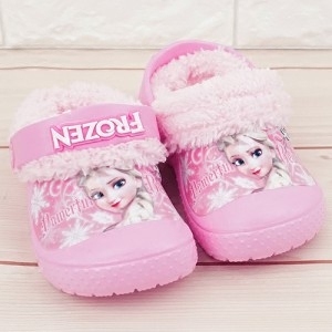 韩国进口正品冰雪奇缘儿童拖鞋冬季防滑保暖棉拖宝宝居家洞洞鞋