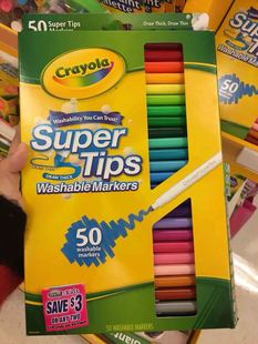 美国拼邮 Crayola 50色安全无毒可水洗水彩笔 国内现货