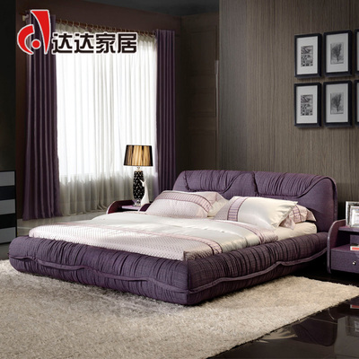 达达家居 布艺双人床1.8软床简约软靠可拆洗布床现代床婚床包安装