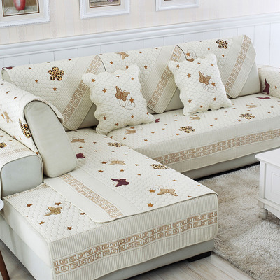 沙发垫布艺棉田园防滑沙发坐垫子简约现代四季欧式沙发巾沙发套罩