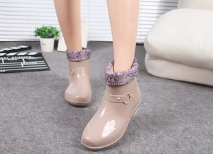 包邮时尚春秋女士雨鞋水靴韩国短筒雨靴水鞋防滑套鞋胶鞋