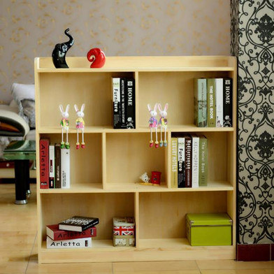 书柜简易自由组合特价小书架置物架实木松木儿童书柜储物柜