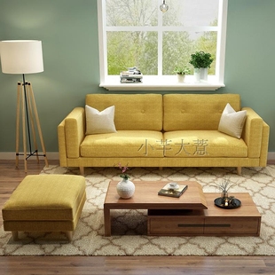 布艺沙发组合  北欧布艺沙发日式沙发大小户型可拆洗客厅三人沙发