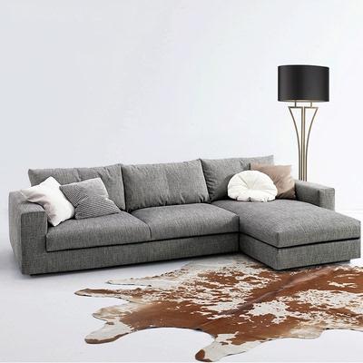 北欧风格布艺沙发组合可拆洗简约现代大小户型客厅拐角设计师沙发