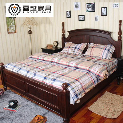 美式乡村床全实木床水曲柳双人床 美式家具比邻乡村公主床定制床