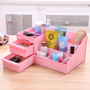 【天天特价】韩版 抽屉式大号化妆品收纳盒 塑料桌面收纳盒整理箱