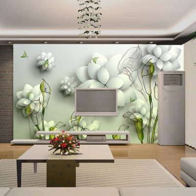 3d立体电视背景墙布壁纸无缝 现代简约创意3D立体客厅卧室墙布
