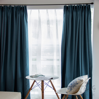 简约现代 纯色客厅卧室百搭棉麻成品窗帘 新品特价遮光高档窗帘