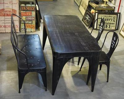 美式乡村铁艺咖啡桌椅组合工业风复古餐桌椅户外铁艺休闲桌椅组合
