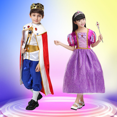 万圣节儿童服装儿童公主披风表演服白雪公主公主裙万圣节国王王子