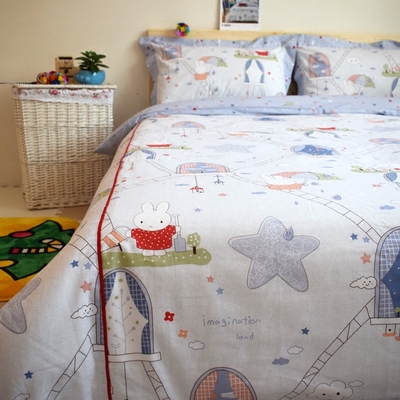 全棉床上用品儿童四件套纯棉 男孩女孩可爱卡通床单三件套1.5m床