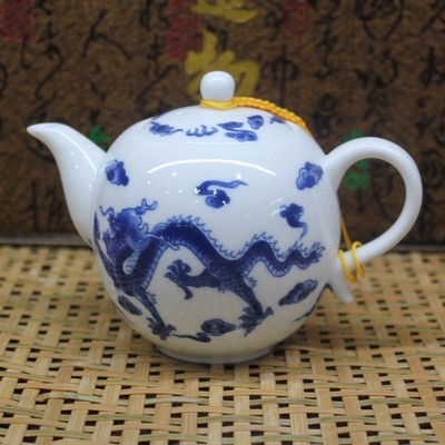 景德镇陶瓷功夫茶具手工青花高白瓷个人泡茶器家用280毫升小茶壶