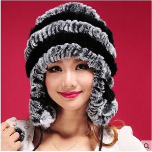 冬季新款獭兔毛皮草帽加厚保暖护耳帽韩版潮可爱包邮