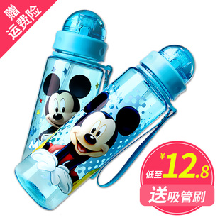 迪士尼儿童水杯吸管杯便携防漏婴儿宝宝学饮杯儿童带吸管饮水杯子