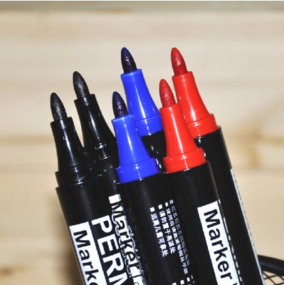 得力记号笔S550 单头油性笔 书写1.5mm 箱头笔 物流笔 大头笔