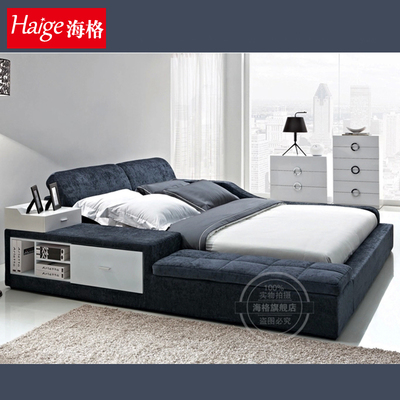海格家居 卧室家具 休闲布艺床 双人床 布床 软床 HG102N698