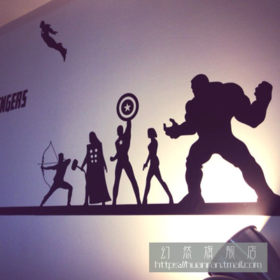 复仇者联盟绿巨人钢铁侠美国队长电影墙贴酒吧大学生宿舍装饰贴画