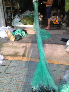 超加重 加粗 绿丝的流水2米-4米高2.5指到6指100米三层捕渔网粘网