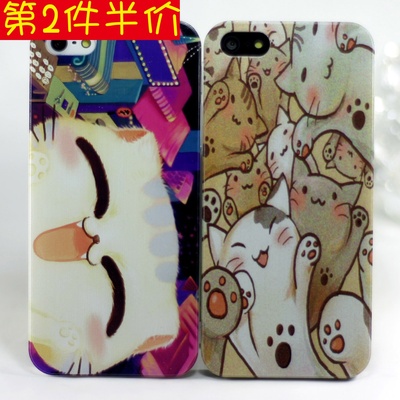 iphone4s手机壳苹果6外壳磨砂边框外壳创意可爱猫苹果5s保护套