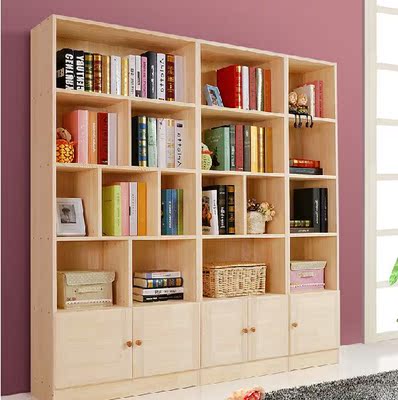 全国包邮实木书柜书架实木家具单个书柜带门儿童书架置物架储物柜