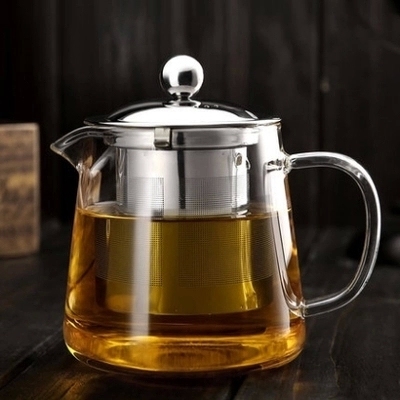 加厚花茶壶 耐高温加厚玻璃泡茶壶 花草茶具不锈钢过滤加热防壶