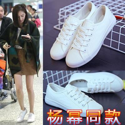 平底板鞋平跟白色帆布鞋女小白鞋系带韩版文艺休闲鞋布鞋夏季球鞋