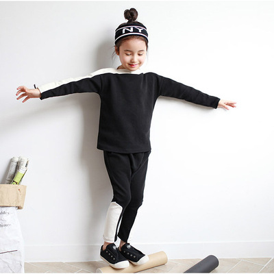 16韩版童套装童哈伦裤韩国中性童套装韩国品牌童卫衣大童套装