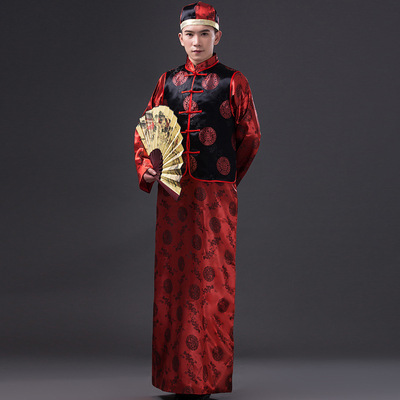 中式礼服新郎长袍马褂唐装地主服 阿哥装男士结婚礼服敬酒服喜服
