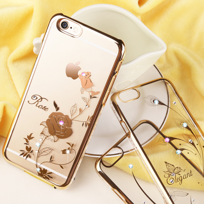 金缔斯iphone6手机壳6s玫瑰电镀金全包硬壳苹果6保护套