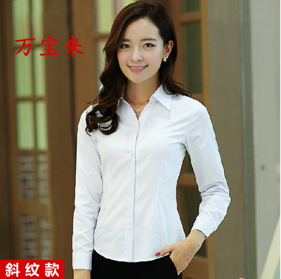 白衬衫女长袖职业新款白衬衣女士工装工作服韩版修身ol女装显瘦