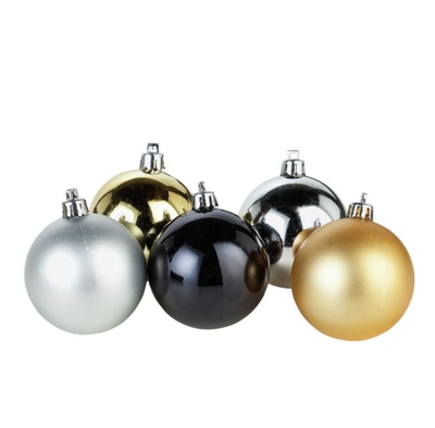 海迪 圣诞球挂件 圣诞装饰品 6CM金色银色黑色圣诞球 橱窗装饰品