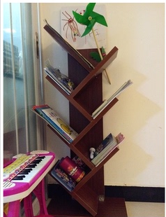 宜家树形简易书架创意隔板办公落地书架学生儿童书架装饰架展示架