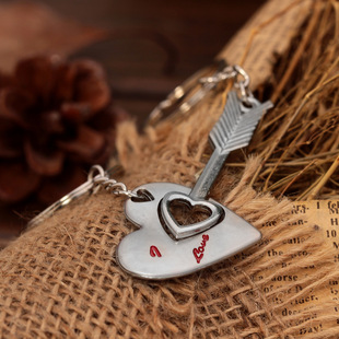 韩国版创意卡通可爱情侣钥匙扣挂件一对不锈钢汽车钥匙挂坠锁链圈